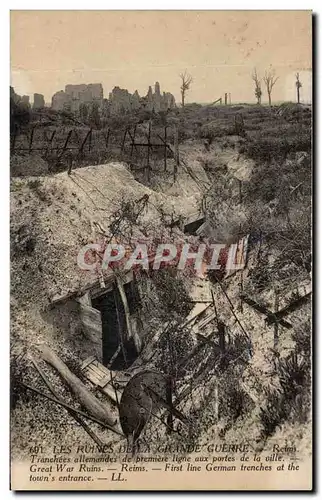 Ansichtskarte AK Militaria La grande guerre 1914 Les ruines Reims Tranchees allemandes