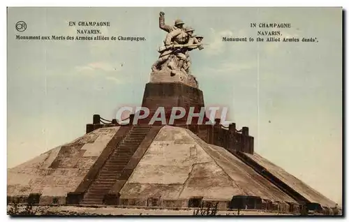 Ansichtskarte AK Militaria La grande guerre 1914 Navarin Monument aux morts des allies de Champagne