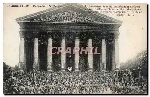 Paris - 8 - Fetes de la Victoire - 14 Juillet 1919 - Militaria - La Madeleine - Cartes postales