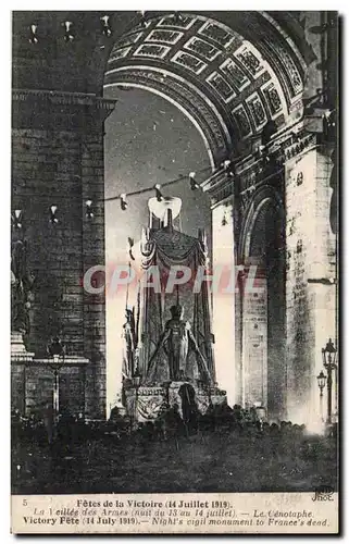 Paris - Fetes de la Victoire - 14 Juillet 1919 - Militaria - Le Cenotaphe - Cartes postales