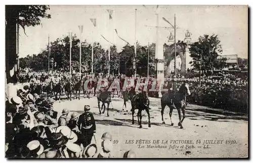 Paris - Fetes de la Victoire - 14 Juillet 1919 - Militaria - Les Marechaux Joffre et Foch - Cartes postales