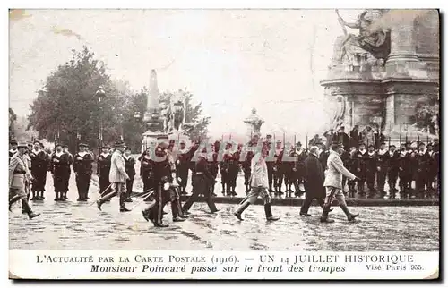 Paris - Monsieur Poincare passe sur le Front des Troupes - Ansichtskarte AK