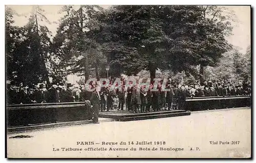 Paris - Fetes de la Victoire - 14 Juillet 1919 - Militaria - Le Tribune officielle - Avenue du Bois