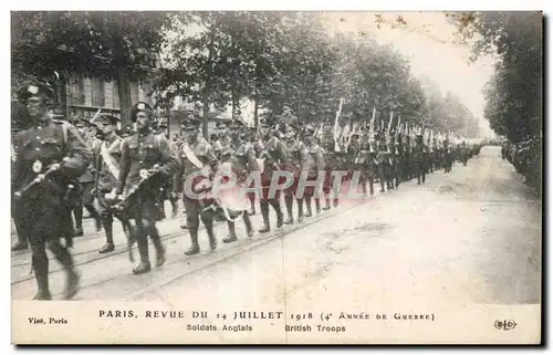 Paris - Revue du 14 Juillet 1918 - Militaria - Soldats Anglais - Ansichtskarte AK