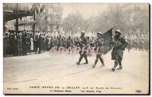 Paris - Revue du 14 Juillet 1918 - Militaria - Le Drapeau Belge - Ansichtskarte AK