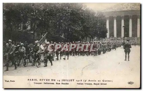 Paris - Revue du 14 Juillet 1918 - Militaria - Troupes Italiennes - Ansichtskarte AK