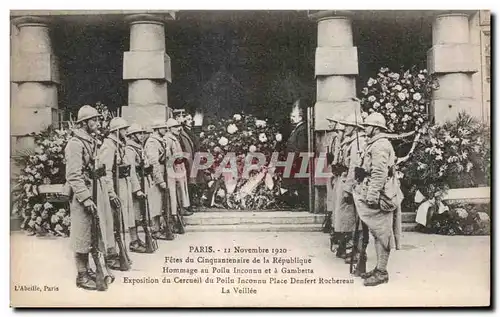 Paris - Militaria - 11 Novembre 1920 - Mommage au Poilu inconnu - Cartes postales