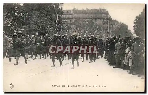 Paris - Revue du 14 Juillet 1917 - Nos Poilus - Cartes postales