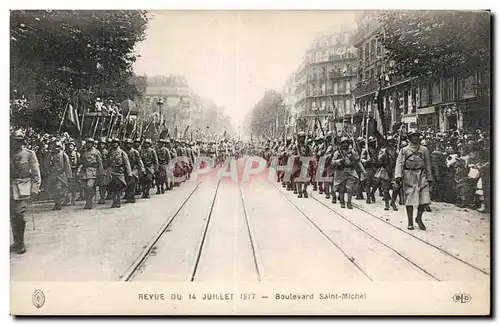 Paris - Revue du 14 Juillet 1917 - Boulevard Saint Michel - Ansichtskarte AK