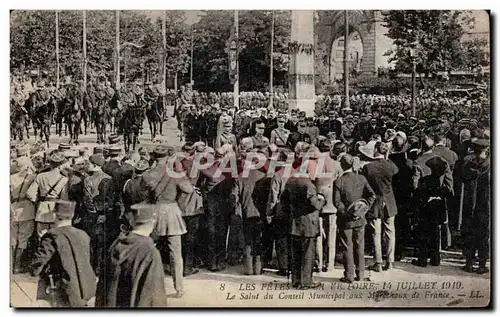 Paris - Les Fete de la Victoire - 14 Juillet 1919 - Le Salut du Conseil Municipal - Ansichtskarte AK