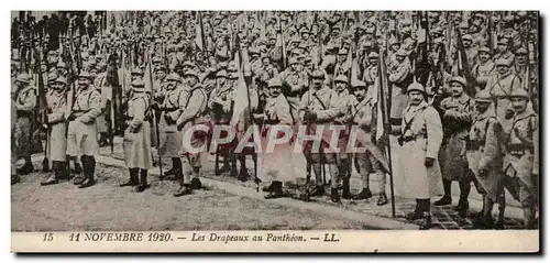 Ansichtskarte AK Militaria Paris 11 Novembre 1920 Les drapeaux au Pantheon