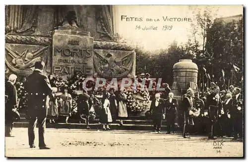 Cartes postales Militaria Paris Fetes de la victoire 14 juillet 1919