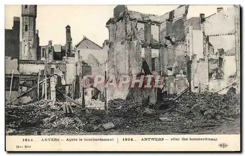 Ansichtskarte AK Militaria Anvers Apres le bombardement