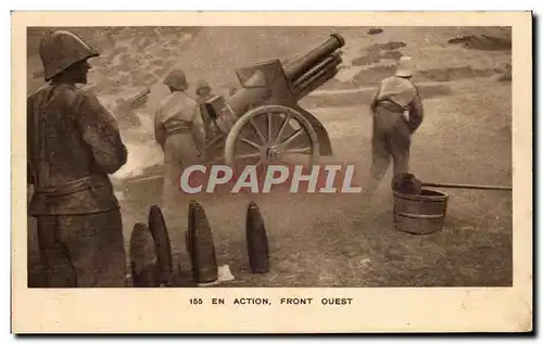 Ansichtskarte AK Militaria En action Front Ouest Canon