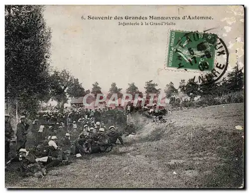 Cartes postales Militaria Souvenir des grandes manoeuvres de l automne Infanterie a la Grand Halle