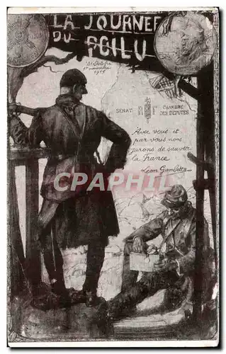 Cartes postales Militaria Le journee du poilu