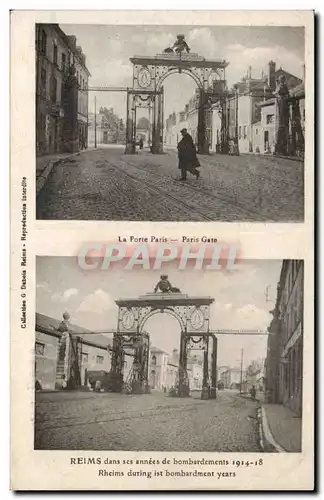 Cartes postales Militaria Reims dans ses annees de bombardement La porte Paris