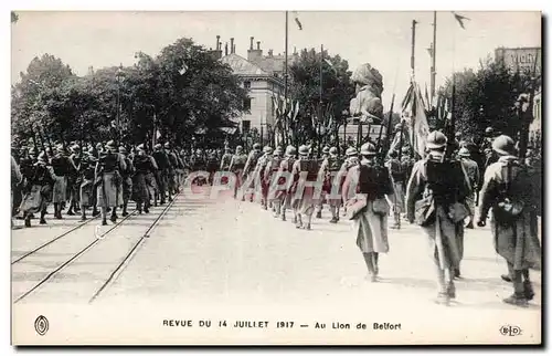 Cartes postales Militaria Paris Revue du 14 juillet 1919 Au lion de Belfort