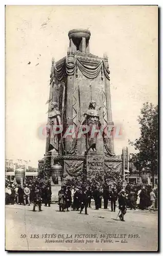 Ansichtskarte AK Militaria Paris Les fetes de la Victoire 14 juillet 1919 Monument aux morts pour la patrie