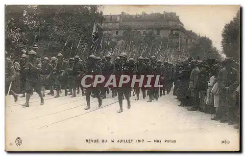 Cartes postales Militaria Paris Revue du 14 juillet 1917 Nos poilus