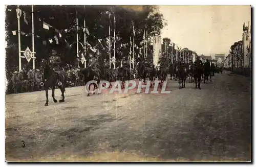 CARTE PHOTO Militaria Paris Fetes de la Victoire 14 juillet 1919 Defile des marechaux Arc de Triomph