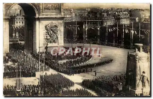 CARTE PHOTO Militaria Paris Fetes de la Victoire 14 juillet 1919 Arc de Triomphe