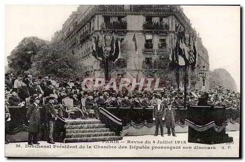 Ansichtskarte AK Militaria Paris Revue du 4 juillet 1918 Deschanel president de la Chambre des deputes prononcant