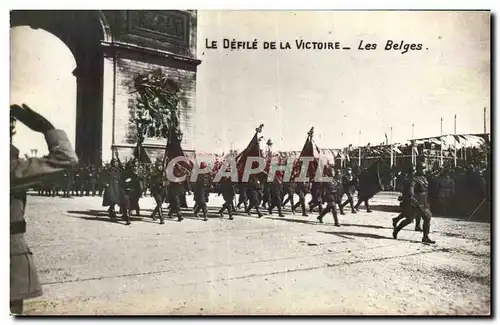 Cartes postales Militaria Paris Defile de la Victoire Les belges Arc de Triomphe