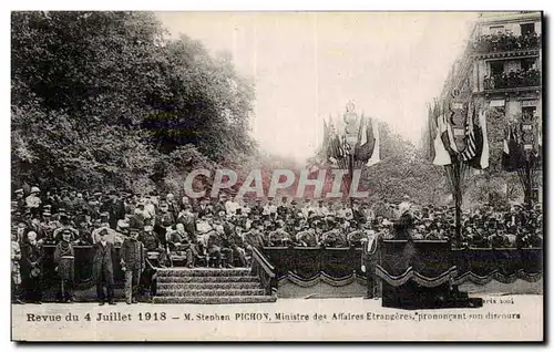 Cartes postales Militaria Paris Revue du 14 juillet 1919 Stephen Pichon Ministre des Affaires Etrangeres