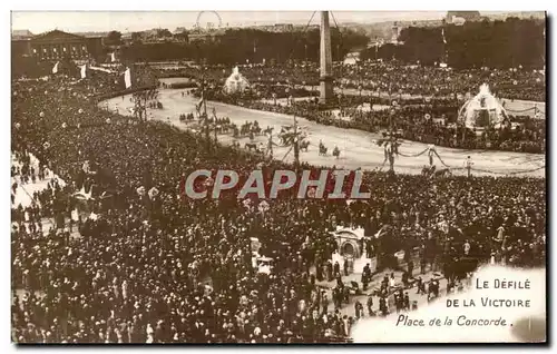 Cartes postales Militaria Paris Defile de la Victoire Place de la Concorde