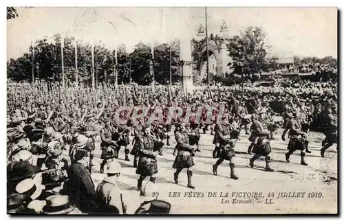 Cartes postales Militaria Paris Fetes de la Victoire 14 juillet 1919 Les Ecossais