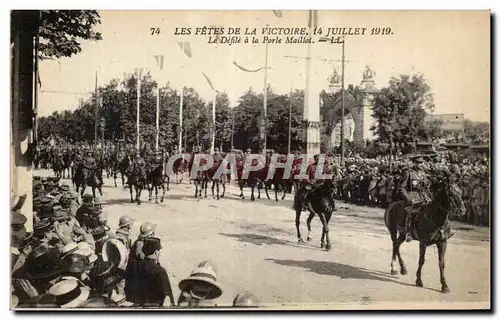 Ansichtskarte AK Militaria Paris Fetes de la Victoire 14 juillet 1919 Le defile de la Porte Maillot