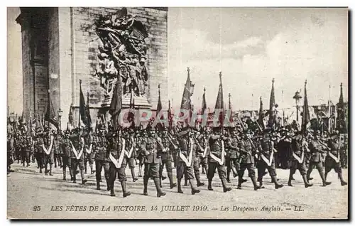 Ansichtskarte AK Militaria Paris Fetes de la Victoire 14 juillet 1919 Les drapeaux anglais Arc de Triomphe