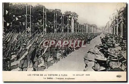 Ansichtskarte AK Militaria Paris Fetes de la Victoire 14 juillet 1919 Le defile Les troupes anglaises Arc de Trio