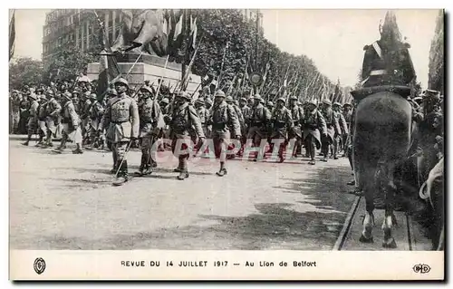 Ansichtskarte AK Militaria Paris 14 juillet 1917 Au lion de Belfort