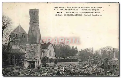 Cartes postales Militaria Bataille de la Marne Courdemanges Autour de l eglise