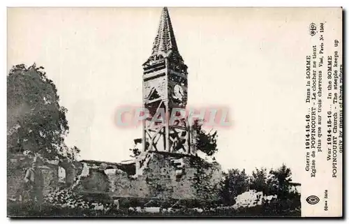 Ansichtskarte AK Militaria Dans la Somme Eglise de Popincourt Le clocher ne tient plus que par trois chevrons