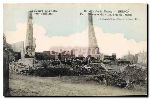 Cartes postales Militaria La grande guerre Bataille de la Marne Huiron Ce qui reste du village et de l usine