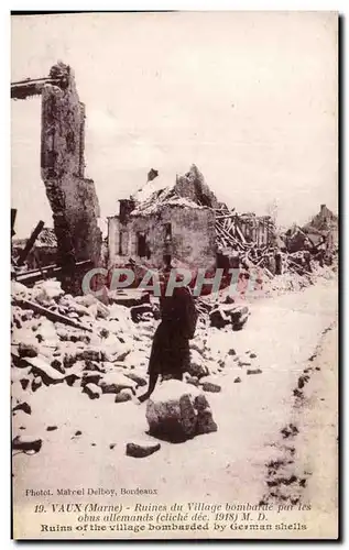 Ansichtskarte AK Militaria Vaux Ruines du village bombarde par les obus allemands