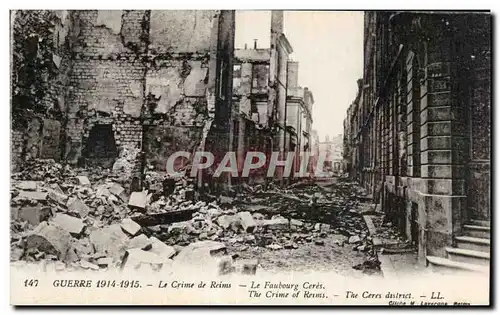 Cartes postales Militaria Reims Le crime Le faubourg Ceres