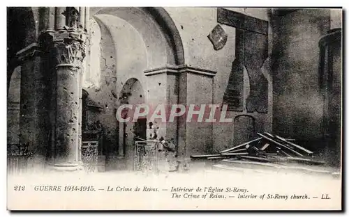 Ansichtskarte AK Militaria Reims Le crime interieur de l eglise St Remy