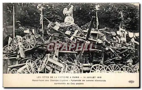 Cartes postales Militaria Paris Fetes de la victoire 14 juillet 1919 Rond point des Champs elysees Pyramide de c