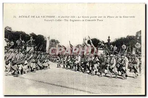 Ansichtskarte AK Militaria Defile de la victoire Paris 14 juillet 1919 Le genie passe sur la place de la Concorde