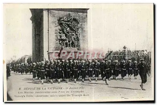Ansichtskarte AK Militaria Defile de la victoire Paris 14 juillet 1919 Arc de Triomphe Les marins americains