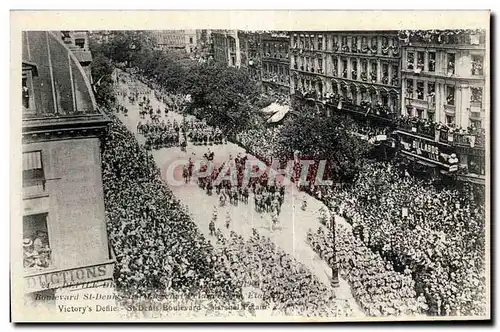 Cartes postales Militaria Ravelled of the victory Paris July 14th 1919 Boulevard St Denis�