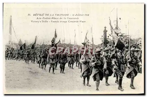 Ansichtskarte AK Militaria 14 juillet 1919 Les poilus Place de la Concorde