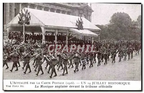 Ansichtskarte AK Militaria 14 juillet 1919 La musique anglaise devant la tribune officielle