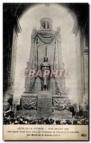 Ansichtskarte AK Militaria 14 juillet 1919 Arc de Triomphe Cenotaphe