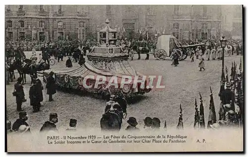 Cartes postales Militaria Paris 11 novembre 1920 Les fetes du cinquantenaire de la Republique