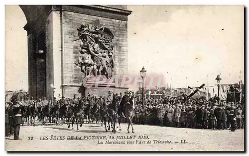 Ansichtskarte AK Militaria Fetes de la Victoire 14 juillet 1919 Paris Arc de Triomphe Les marechaux